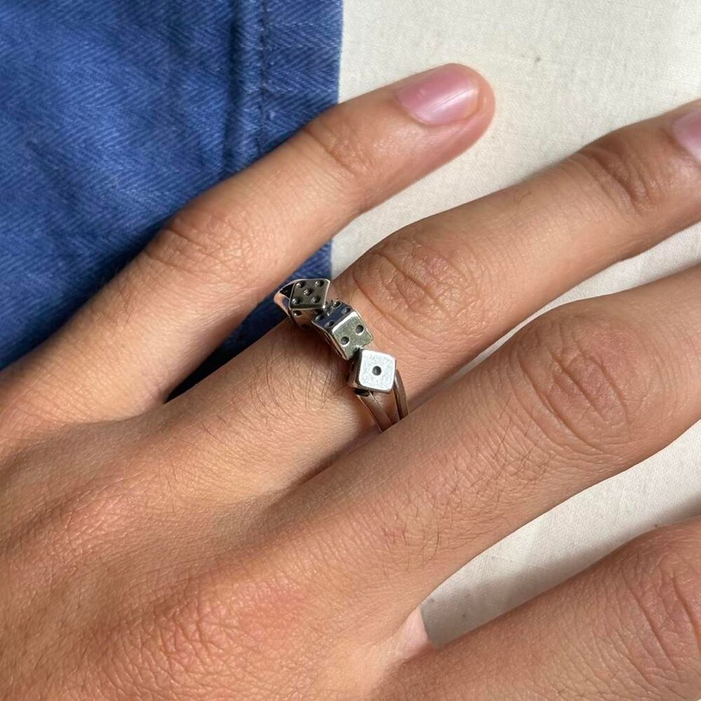 dice stack silver ring - Picture 4 of 8